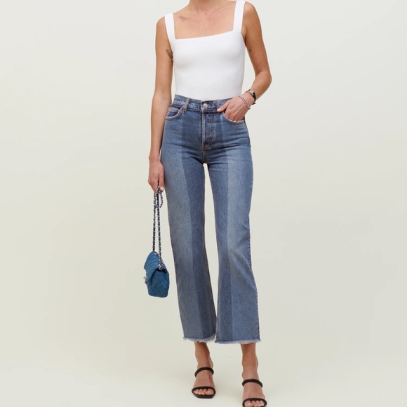 Reconstructed High Rise Straight Jeans | Reformation | 26 - Picture 1 of 7